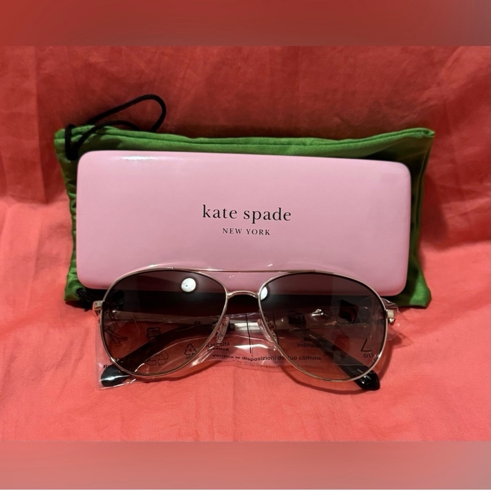 NEW Kate Spade Emmaline Rose Gold Aviators (With Free Kate Spade Hard Case!)
